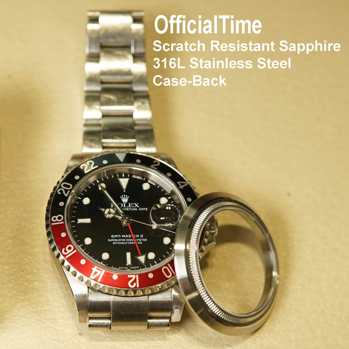 OfficialTime Case Back for Rolex GMT-Master